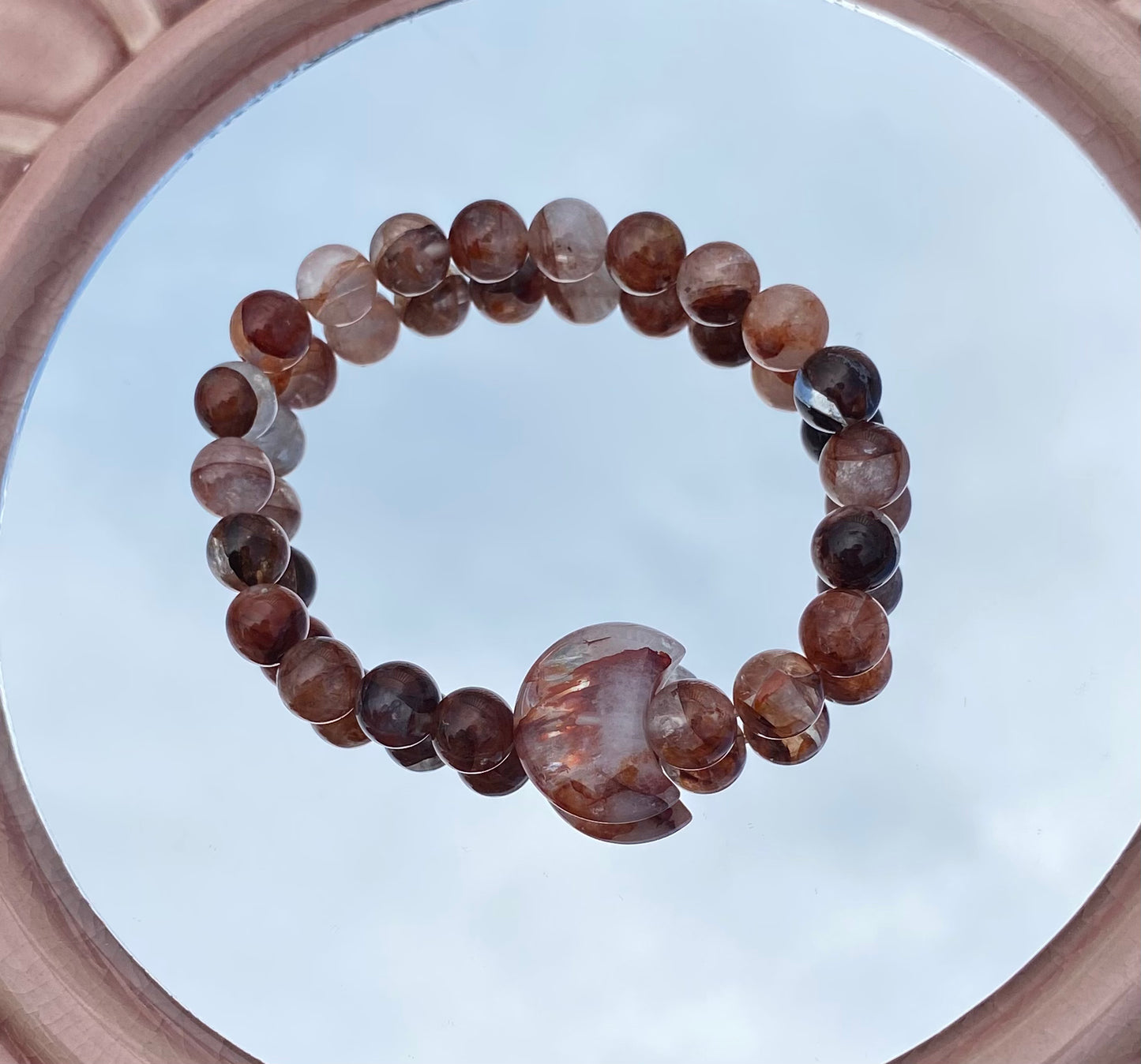 Fire Quartz Crescent Moon